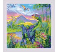Riolis Set punto croce "L'era dei dinosauri", schema di conteggio, 40x40cm