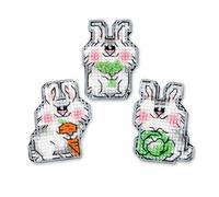 Riolis Set punto croce "Magneti dolci coniglietti set di 3", schema da ricamo, 4