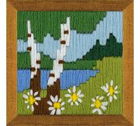 RIOLIS Set Punto Lungo Foresta Lago, Cotone, Multicolore, 6 x 6 x 0.1 cm