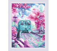 RIOLIS - Spring Express 2233, Kit Punto Croce Floreale 30 x 40 cm, per Principianti e Avanzati, Kit Ricamo per Adulti, Contato