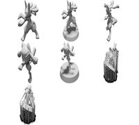 Riolu Lucario Mega Pokemon Figura 35mm Scala Modello Stampato 3D Mini