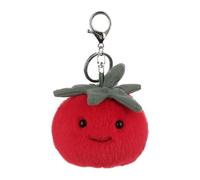 RioMan Simpatico portachiavi carino peluche pomodoro rosso farcito vegetale morbido portachiavi accessori moda zaino portachiavi auto ciondolo borsa ciondolo borsa regalo, Rosso, S