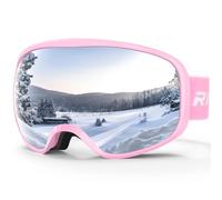 RIOROO Maschera da Sci Bambino 3~14 Anni Occhiali da Sci Maschera Sci Bambino Occhiali Sci 100% Anti UV Anti Nebbia anti-vento antipolvere, OTG per Ragazzo Ragazza Sci Snowboard Sport Invernali