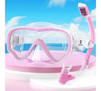 RIOROO Set da Snorkeling per Bambini, Antinebbia e Impermeabilità Occhiali da Immersione,Kit Snorkeling con Sistema Dry Top,Attrezzatura Per Lo Snorkeling Adatta a Ragazzi e Ragazze Dai 4 ai 14 Anni