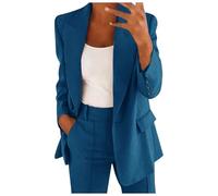 riou 1 Pezzi Giacca da Donna Blazer Taglie Forti Ufficio E Lavoro da Cerimonia Vestito da Donna Tailleur Curvy Blazer Donna Curvy da Cerimonia con Apertura Frontale