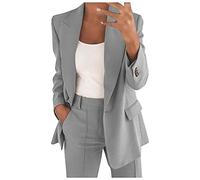 riou 1 Pezzi Tailleur da Donna Blazer Blazer One Pezzi Tuta Elegante Curvy Tailleur Giacche da Abito Blazer a Maniche Lunghe per Ufficio Cerimonia Tailleur