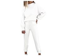 riou 2 Donna Tuta da Ginnastica 3D Carino Stampa Completi Sportivi Due Pezzi Invernale Abbigliamento Sportivo Top Collo Alto Felpa + Pantaloni Set Training Sportivo a Maglia Completo Sportswear