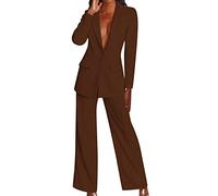 riou 2 Pezzi Donna Tailleur Pantalone Completo Blazer con Cintura Pantaloni e Giacche da Abito Due Pezzi Set per Matrimoni Feste Completo Tailleur Pantaloni E Giacca Taglie Forti da Cerimonia Ufficio