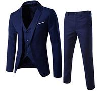 riou Abito Completi da Uomo 2 Pezzi Matrimonio Regular Fit Tuta Cerimonia Giacca Un Bottone Elegante Uomo Casual Tute Blazer e Pantalon Formale Slim Fit Classico Vintage Completo per Ufficio Feste