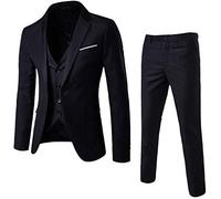 riou Abito Completi da Uomo 2 Pezzi Matrimonio Regular Fit Tuta Cerimonia Giacca Un Bottone Elegante Uomo Casual Tute Blazer e Pantalon Formale Slim Fit Classico Vintage Completo per Ufficio Feste