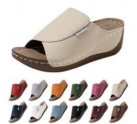 riou Ciabatte Donna Ortopediche Estive Anatomiche Plantare Estraibile Zeppa Sandalo Comode da Casa Calzature Sandali Bohemia Sandalo Tacco Basse Estive Eleganti Scarpe Infradito Per Plantari