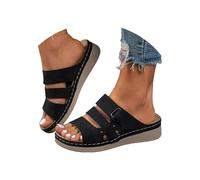 riou Ciabatte Plantare Estraibile Estive Donna con Zeppa e Cinturino alla Caviglia Sandalo Eleganti Doppia Fascia Comode Scarpe Ortopediche Plantari Arch Fit per all'aperto Antiscivolo Infradito