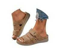 riou Ciabatte Plantare Estraibile Estive Donna con Zeppa e Cinturino alla Caviglia Sandalo Eleganti Doppia Fascia Comode Scarpe Ortopediche Plantari Arch Fit per all'aperto Antiscivolo Infradito