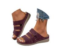 riou Ciabatte Plantare Estraibile Estive Donna con Zeppa e Cinturino alla Caviglia Sandalo Eleganti Doppia Fascia Comode Scarpe Ortopediche Plantari Arch Fit per all'aperto Antiscivolo Infradito