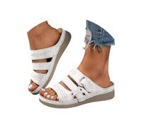 riou Ciabatte Plantare Estraibile Estive Donna con Zeppa e Cinturino alla Caviglia Sandalo Eleganti Doppia Fascia Comode Scarpe Ortopediche Plantari Arch Fit per all'aperto Antiscivolo Infradito