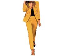Riou Donna Tailleur Blazercon Pantalone Completo Donna Ufficio E Lavoro Due Pezzi Tuta Business Ol Formale per Matrimoni Tailleur Donna Eleganti Curvy Casual Elegante Business Suit Set