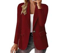 riou Giacca da Abito Blazer Donna Elegante Invernale a Maniche Lunghe Blazer con Bottoni Curvy Tailleur Giacche Donna Oversize Jacket Slim Fit Aperto Davanti OL Cardigan per Cerimonia Ufficio Business