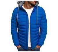 riou Giubbotto Giacca Corto Piumino Uomo 100 Grammi con Cappuccio Invernale Fodera Caldo Tinta Unita Giacca con Zip Addensare Jacket Trapuntato Cappotto Ripiegabile Antivento Piumino Taglie Forti