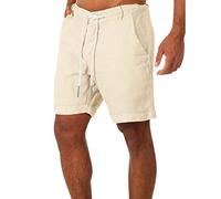 riou Offerte Pantaloncini Uomo Cotone e Lino Shorts Estivi Sportivi Bermuda Pantaloni Corti Ragazzo Training Pantalone Lavoro Ragazzo Elasticizzato Asciugatura Rapida con Tasche Pantalone Nuoto