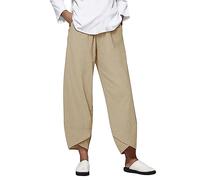 riou Offerte Saldi Pantaloni Larghi Estivi Donna Eleganti Vita Alta Lino Estivi Curvy Elastica con Tasche Pantaloni Nuoto Pantalone Palazzo Pantalone Larghi Donna Comode Pantaloni Eleganti