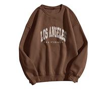 riou Oversize Pullover Donna Girocollo Larghe: Felpe a Maniche Lunghe Casual con La Stampa della Lettera Autunno Inverno Sweatshirt