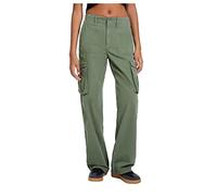 riou Pantaloni Cargo da Donna in Tessuto Leggeri Elastici Vita Bassa per Il Tempo Libero con Tasche Vintage Gamba Larga Diritto Pantaloni Cargo Donna con Tasche Stretch Lunghi Pantalone Trekking