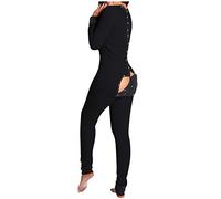 riou Pigiama Donna Natale Aperto Intero Invernale Taglie Forti Pigiama Sexy Curvy Hot per Sesso Pigiama Manica Lunga Quadri Pigiama Donna Sexy Lingerie Apertura