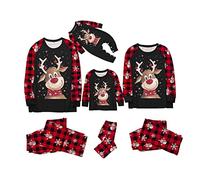 riou Pigiama Natalizio Bambino con Renna Pigiama Famiglia In Cotone Pigiama Natale Famiglia Donna Natale Set In Cotone Pigiama di Natale Per Padre Madre Ragazzo Bimbo Due Pezzi