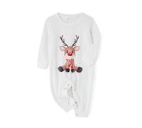 riou Pigiama Natalizio Famiglia Cotone Pigiami Natalizi Coordinati Famiglia Set Stampa di Lettere Top e Pantaloni Pigiama di Capodanno Indumenti da Notte Fantastica Idea per Il Tuo Regalo di Natale