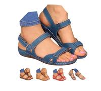 riou Sandali Donna con Plantare Estraibile Sandali Estive Eleganti con Zeppa Sandalo a Punta Aperta Comode Passeggio Scarpe Ortopediche Plantari Arch Fit Cinturino alla Caviglia Antiscivolo Trekking