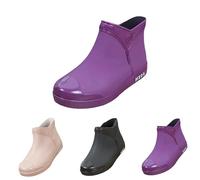 riou Stivali Pioggia Donna Impermeabili Stivali Gomma Robusto e Confortevole Stivaletti Alti Boots Scarpe da Pioggia Morbidi Giardino Bassi Stivale Impermeabili Leggeri Scarpe Da Giardiniere