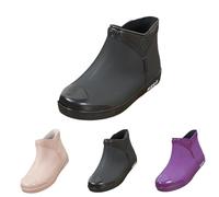 riou Stivali Pioggia Donna Impermeabili Stivali Gomma Robusto e Confortevole Stivaletti Alti Boots Scarpe da Pioggia Morbidi Giardino Bassi Stivale Impermeabili Leggeri Scarpe Da Giardiniere