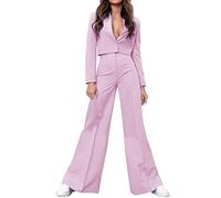 riou Tailleur Completo Maniche Lunghe Tailleur con Pantaloni Blazer Top Giacche da Pantaloni da Completo Set Maniche Lunghe Slim Fit Blazer Pantalone Eleganti da Cerimonia Set