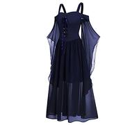 Riou Vestito Medievale Donna retrò Curvy Lungo Abito Carnevale Gotico da Sera in Pizzo Abito Cerimonia Vestiti Rinascimentale da Donna Principessa Cosplay