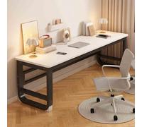 RiouPsithuric Robusta scrivania per computer per casa e ufficio, tavolo da studio esecutivo con gambe in metallo, scrivania compatta per piccoli spazi, nera, 1,120 x 600 mm