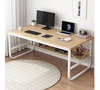 RiouPsithuric Scrivania moderna per computer con ripiani, tavolo da scrittura e libreria, elegante postazione di lavoro per casa e ufficio, 119,4 x 61 x 73,7 cm, finitura noce, perfetta per studio e