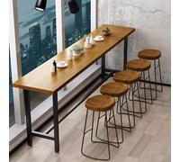 RiouPsithuric Table de Bar étroite en Bois massif industriel, Plateau rectangulaire de 5 cm d'épaisseur, Base en Métal, Table de Bar Rustique pour Pub et terrasse, Tabouret Non inclus, 180 x 40