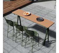 RiouPsithuric Table de Bar rectangulaire en Bois et Plastique industriel - Table de bistrot Haute d'extérieur avec Base en Métal pour Patio et Balcon - Design étroit, tabourets Non inclus, parfa