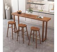 RiouPsithuric Table de Bar rectangulaire Moderne en Bois - Hauteur comptoir et Table Basse industrielle pour Balcon, idéale pour Les Petits espaces, Installation Facile (tabourets vendus séparém