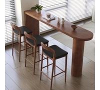 RiouPsithuric Table de Bar, Table de bistrot étroite en Bois massif - 180 x 50 cm de Hauteur pour îlot de Cuisine, Pub et terrasse, Table Basse rectangulaire, Gain de Place Mural, tabourets Non