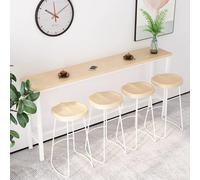 RiouPsithuric Table de Bar, Table industrielle Moderne - Plateau Haut rectangulaire en Bois massif avec Base en Métal pour Une utilisation intérieure/extérieure élégante Dans Les espaces de Pub,