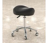 RiouPsithuric Tabouret de Selle ergonomique, réglable de 39 à 53 cm, pivotant et Facile à Monter, idéal pour Salon de beauté, Massage et manucure, Noir.