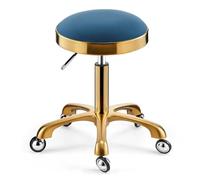 RiouPsithuric Tabouret de Selle pivotant à roulettes pour Salon de beauté et Spa - Chaise de Bar avec Coussin en Cuir pour Usage médical, Bureau, Massage, manucure, tatouage, Design élégant Bleu