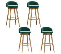 RiouPsithuric Tabourets de Bar, Lot de 4 tabourets pivotants en Velours, chaises de comptoir à 360° pour îlot de Cuisine, Tissu performant et Durable, Charge maximale 330 lb, sièges de Maison él