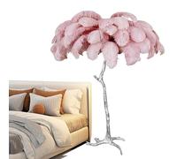 rious - Lampada da terra in argento con piume di struzzo naturali, illuminazione per camera da letto romantica per ragazze, decorazione moderna per la casa e luce ambientale morbida