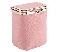 Riouwal Custodia per rossetto con specchio, borsa portatile con chiusura a bacio - Organizer da viaggio per trucco da donna in pelle di vacchetta a grana fine
