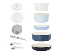 RIOVARM Induzione Set di pentole e padelle con manici staccabili, Impilabile Antiaderente In granito Set di pentole con coperchi, Salvaspazio Set di utensili da cucina Senza PFOA, Padella, Casseruole