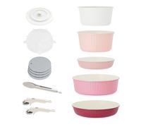 RIOVARM Induzione Set di pentole e padelle con manici staccabili, Impilabile Antiaderente In granito Set di pentole con coperchi, Salvaspazio Set di utensili da cucina Senza PFOA, Padella, Casseruole