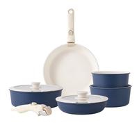 RIOVARM Induzione Set di pentole e padelle con manici staccabili, Impilabile Antiaderente In granito Set di pentole con coperchi, Salvaspazio Set di utensili da cucina Senza PFOA, Padella, Casseruole