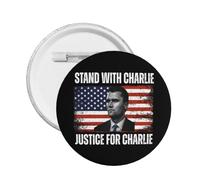 RIP Charlie Kirk Stand con Charlie Round Badge Button Spilla Distintivo Decorazione per Cappelli Borse Vestiti